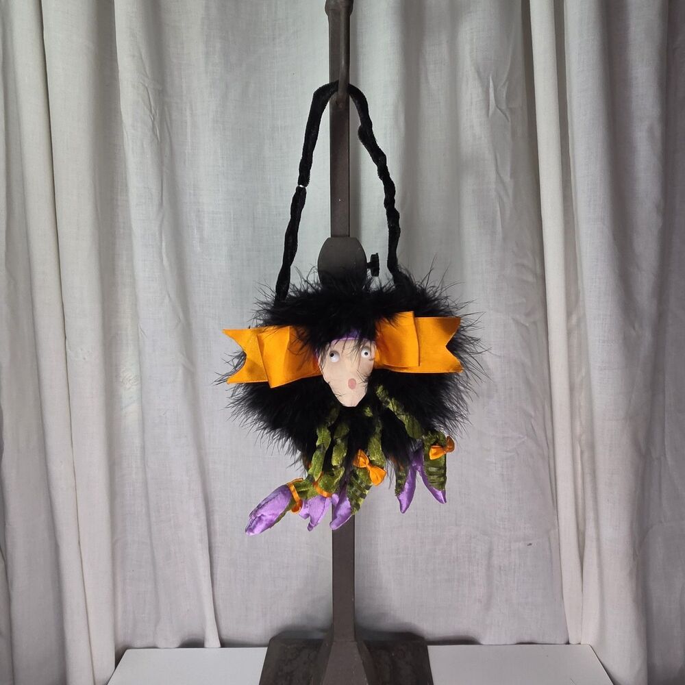Whimsical Cute Chic Witchy Halloween Fun Feather Spider Purse